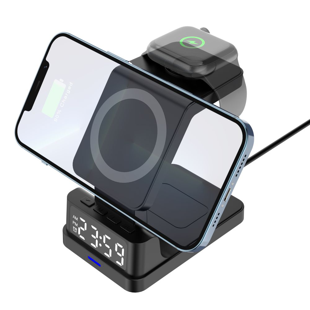 Беспроводное зарядное устройство с часами FlashCharge 15W для вашего логотипа Беспроводное зарядное устройство с часами FlashCharge 15W для вашего логотипа Фото 3